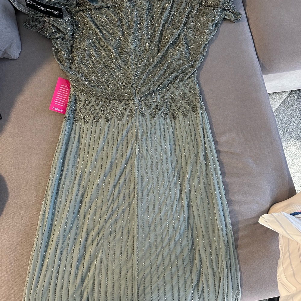 Elegant Gray Beaded Dress